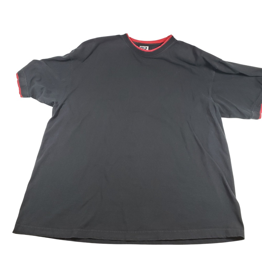 Dream USA‎ Black Red Trim T Shirt XL Casual Comfort Short Sleeve Top Mens
